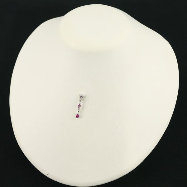 ピンクサファイア 0.39ct  ダイヤ 0.11ct テーパー グラデーション  ペンダントトップ K18WG 