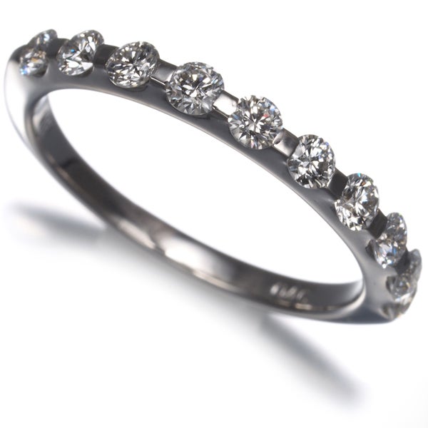 ダイヤ 0.46ct 10P ハーフエタニティ  リング K18WG 