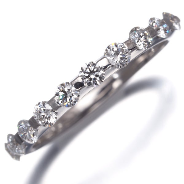 ダイヤ 0.46ct 10P ハーフエタニティ  リング K18WG 