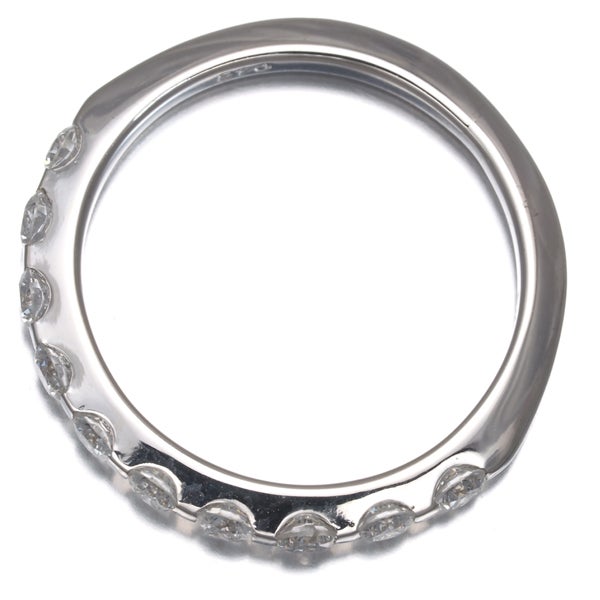 ダイヤ 0.46ct 10P ハーフエタニティ  リング K18WG 