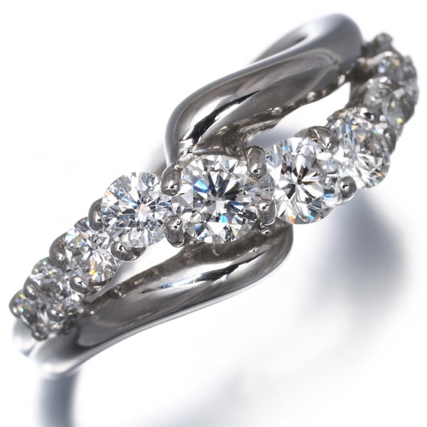 ダイヤ 1.00ct ウェーブ  リング Pt900 