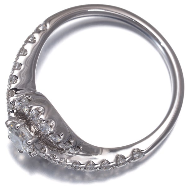 ダイヤ 0.309ct/0.51ct ウェーブ  リング K18WG 