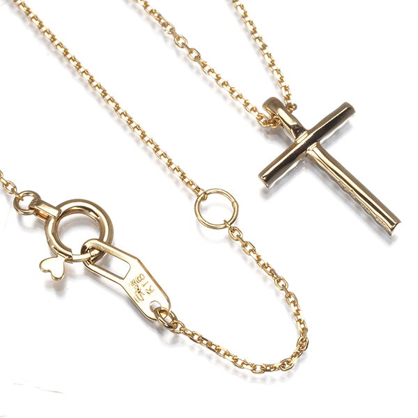 スタージュエリー ネックレス ダイヤ 0.05ct  クロス K18YG 