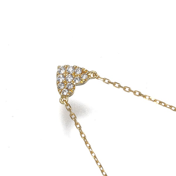 アーカー ネックレス ダイヤ 0.05ct ハートパヴェ  K18YG 