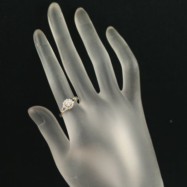 セリーヌ リング ダイヤ 0.26ct/0.16ct マカダム 12号 Pt900/K18YG 