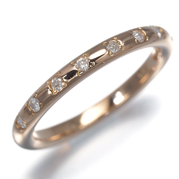 アガット リング ダイヤ 0.11ct  8P 9号 K18PG 