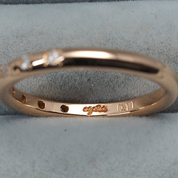アガット リング ダイヤ 0.11ct  8P 9号 K18PG 