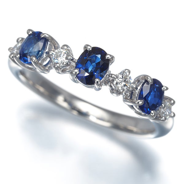 タサキ リング サファイア  ダイヤ 0.13ct  14号 Pt900 ソーティング