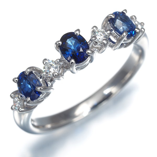 タサキ リング サファイア  ダイヤ 0.13ct  14号 Pt900 ソーティング