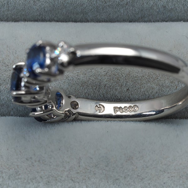 タサキ リング サファイア  ダイヤ 0.13ct  14号 Pt900 ソーティング