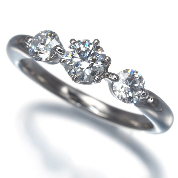 ポンテヴェキオ リング ダイヤ 0.316ct/0.34ct  3P 8号 Pt900 