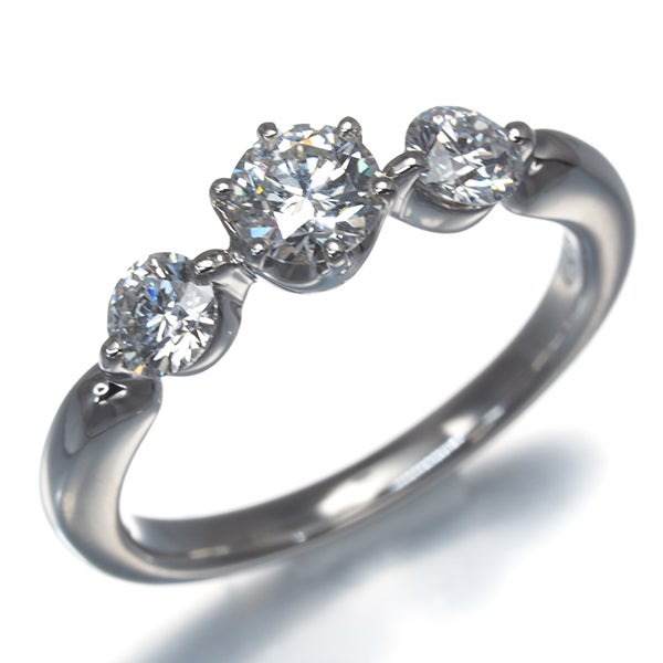 ポンテヴェキオ リング ダイヤ 0.316ct/0.34ct  3P 8号 Pt900 