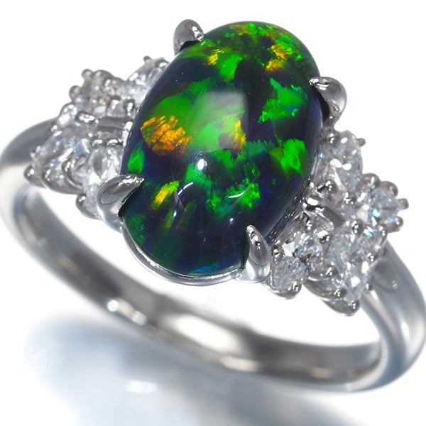 クレサンベール リング クリエイテッドオパール 2.20ct ダイヤ 0.39ct 10号 Pt950 