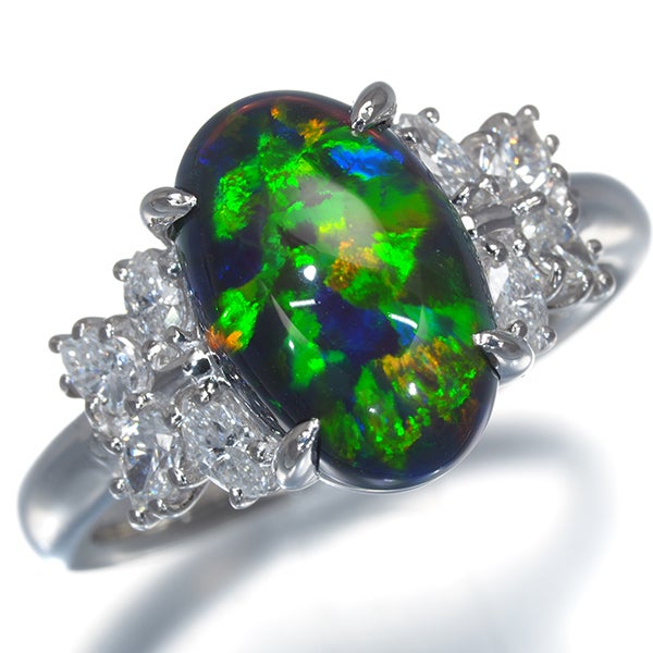 クレサンベール リング クリエイテッドオパール 2.20ct ダイヤ 0.39ct 10号 Pt950 