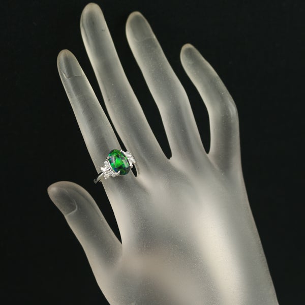 クレサンベール リング クリエイテッドオパール 2.20ct ダイヤ 0.39ct 10号 Pt950 