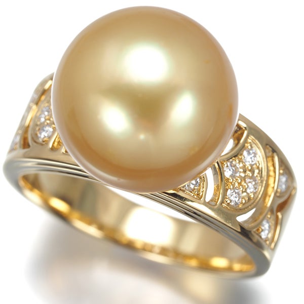 TASAKI タサキ リング ゴールデンパール 真珠 13.0mm ダイヤ