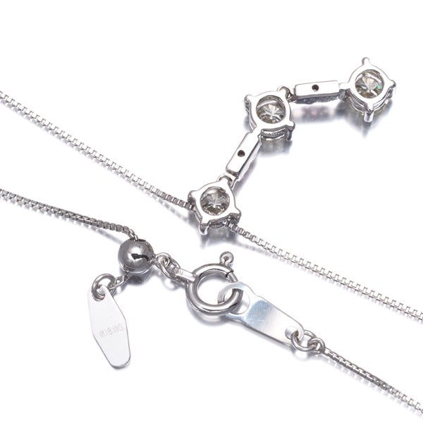 クリア&ピンクダイヤ 0.504ct/0.03ct   ネックレス K18WG ソーティング