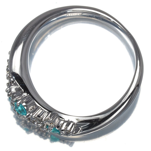 パライバトルマリン 0.13ct  ダイヤ 0.20ct   リング K18WG ソーティング