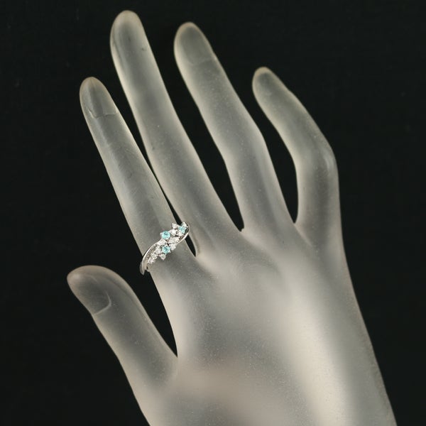 パライバトルマリン 0.13ct  ダイヤ 0.20ct   リング K18WG ソーティング