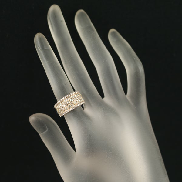 ダイヤ 1.11ct/0.47ct ローズカット 2種カット パヴェ  リング K18PG 