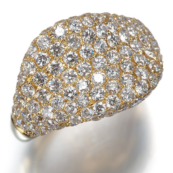 ダイヤ 2.755ct パヴェ  リング K18YG ソーティング