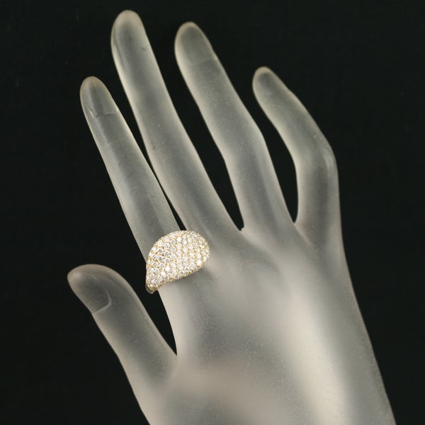 ダイヤ 2.755ct パヴェ  リング K18YG ソーティング