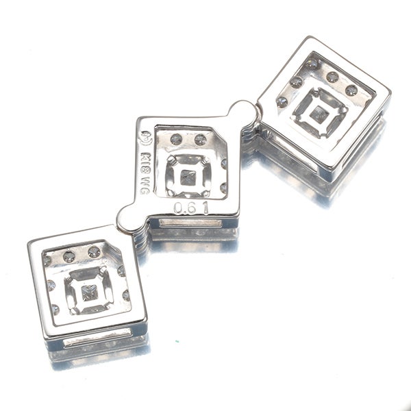 タサキ ペンダントトップ ダイヤ 0.61ct  スクエア 2way K18WG 