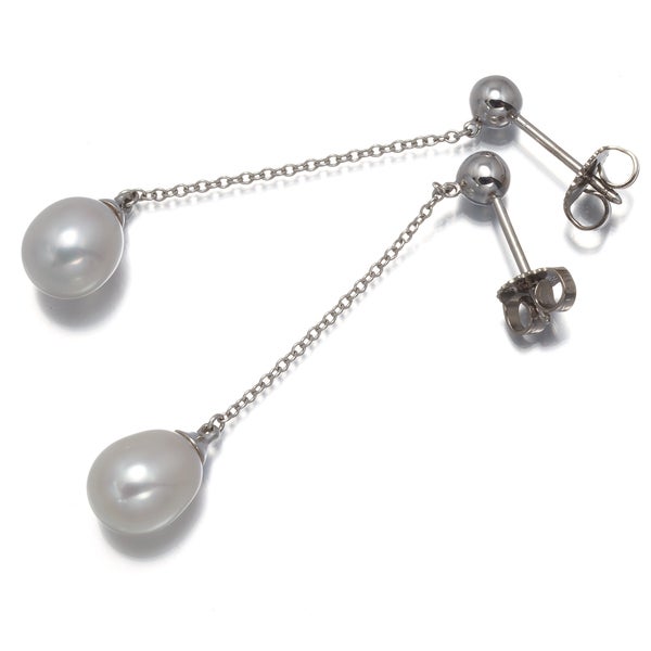 ティファニー ピアス パール 真珠 7.3mm  チェーン K18WG 