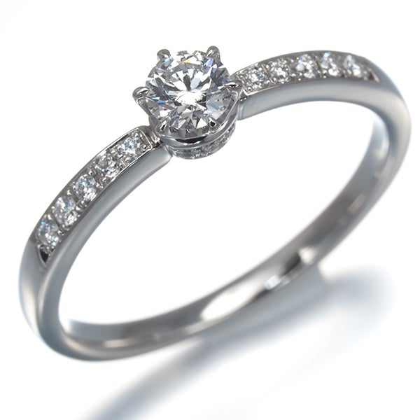 ４℃ リング ダイヤ 0.236ct D VVS2 EX  ソリティア 14.5号 Pt950 鑑定書