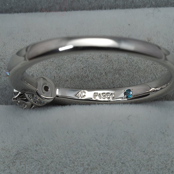 ４℃ リング ダイヤ 0.236ct D VVS2 EX  ソリティア 14.5号 Pt950 鑑定書