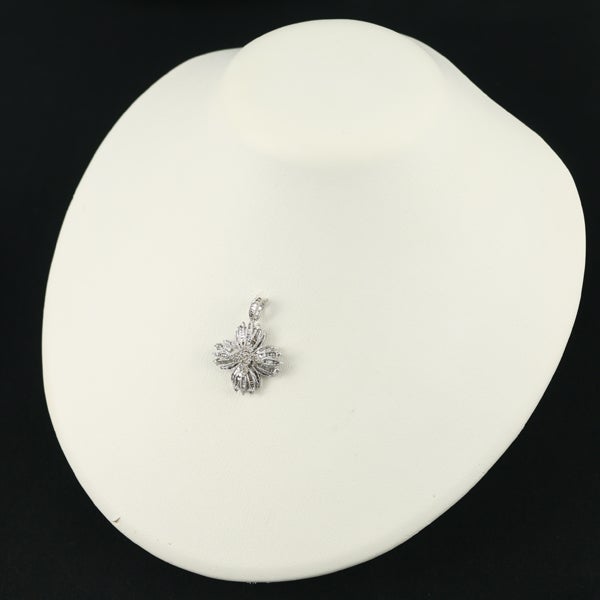 ブラウンダイヤ 1.00ct フラワー 2種カット  ペンダントトップ K18WG 
