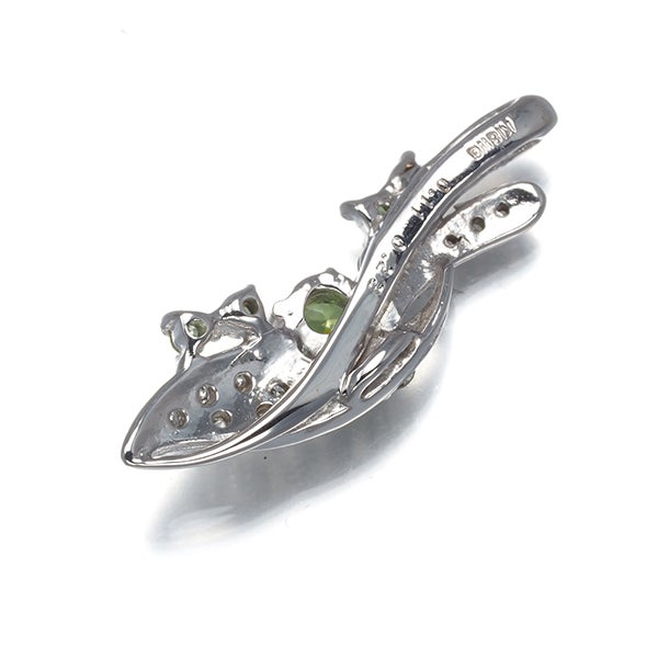 デマントイドガーネット 0.23ct  ダイヤ 0.11ct   ペンダントトップ K18WG 