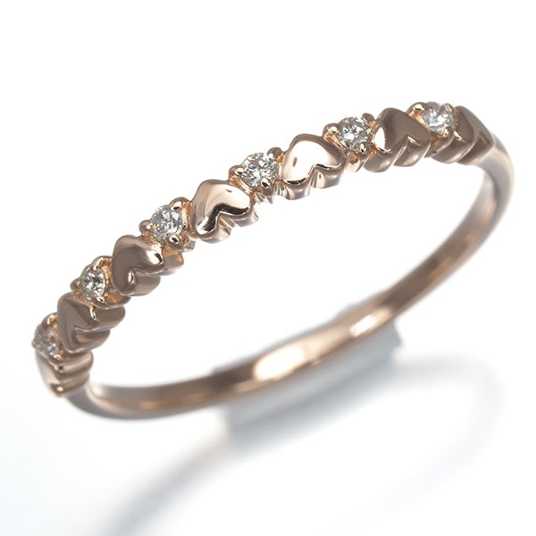 エテ リング ダイヤ 0.03ct  ハート ピンキー 5号 K10PG 