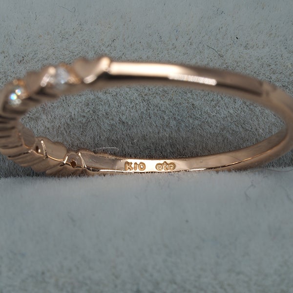 エテ リング ダイヤ 0.03ct  ハート ピンキー 5号 K10PG 