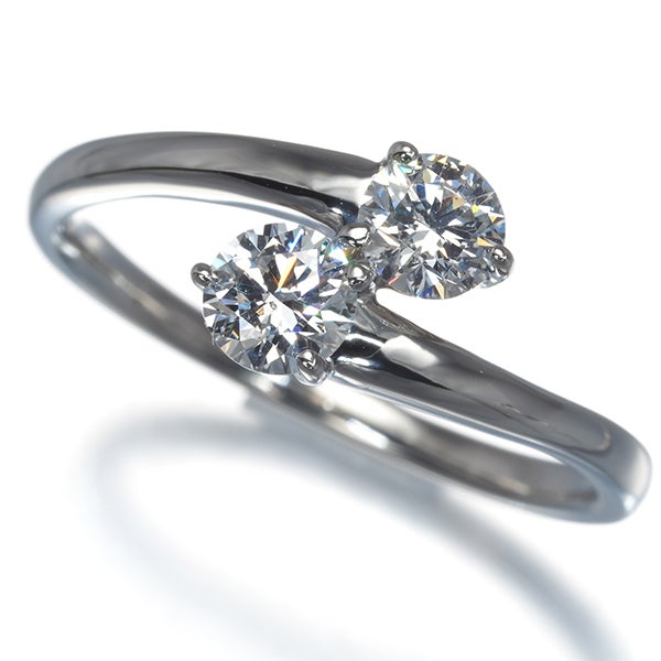 GSTV リング ダイヤ 0.33ct/0.31ct 2P 16号 Pt950 