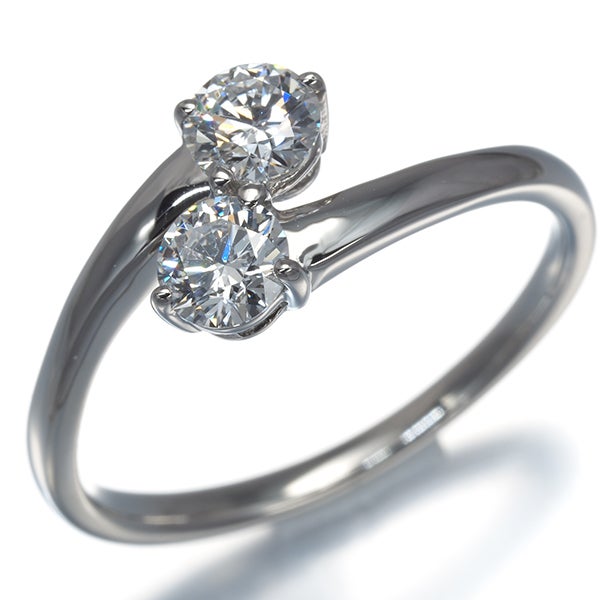 GSTV リング ダイヤ 0.33ct/0.31ct 2P 16号 Pt950 