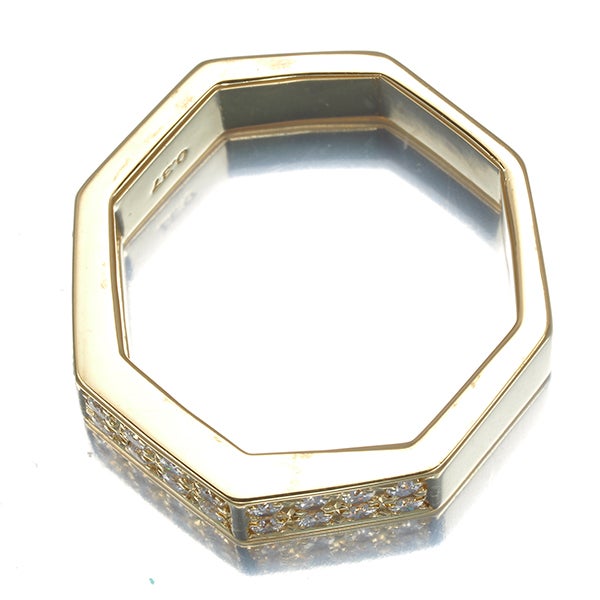 タサキ リング ダイヤ0.37ct  オクタゴン 13号 K18YG 