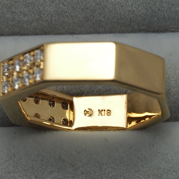 タサキ リング ダイヤ0.37ct  オクタゴン 13号 K18YG 