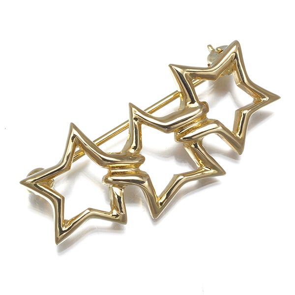 ティファニー ブローチ  トリプルスター  K18YG 