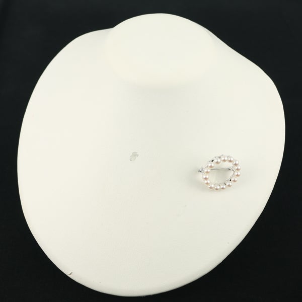 ミキモト ブローチ ベビーパール アコヤ真珠 4.1-4.3mm  サークル シルバー 
