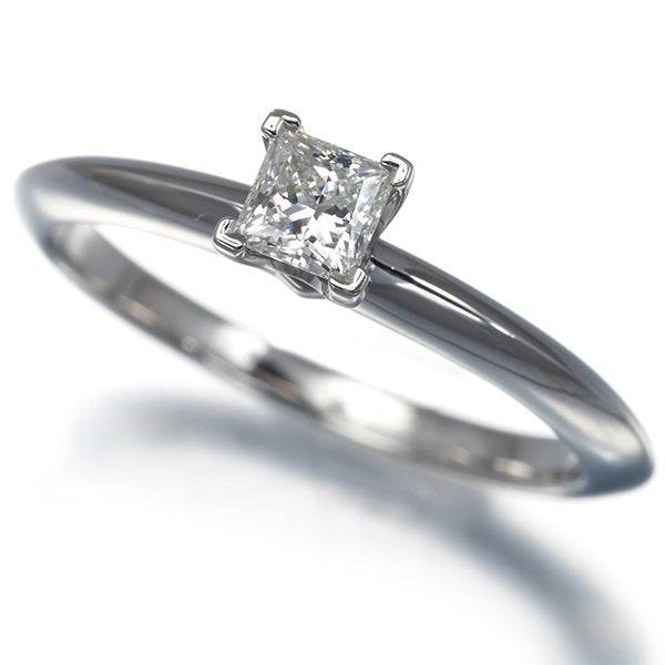 ティファニー リング ダイヤ 0.22ct ソリティア プリンセスカット ９号 Pt950 