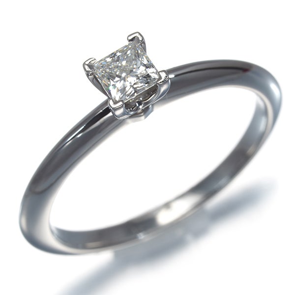 ティファニー リング ダイヤ 0.22ct ソリティア プリンセスカット ９号 Pt950 