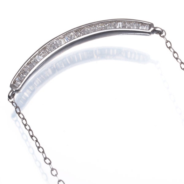 ダイヤ 0.20ct テーパー 2種カット  ネックレス K18WG 