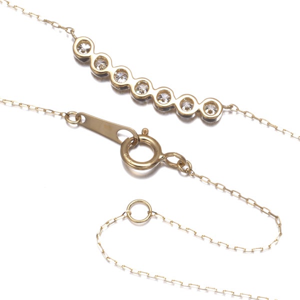 ダイヤ 0.20ct ミルグレイン  ネックレス K18YG 