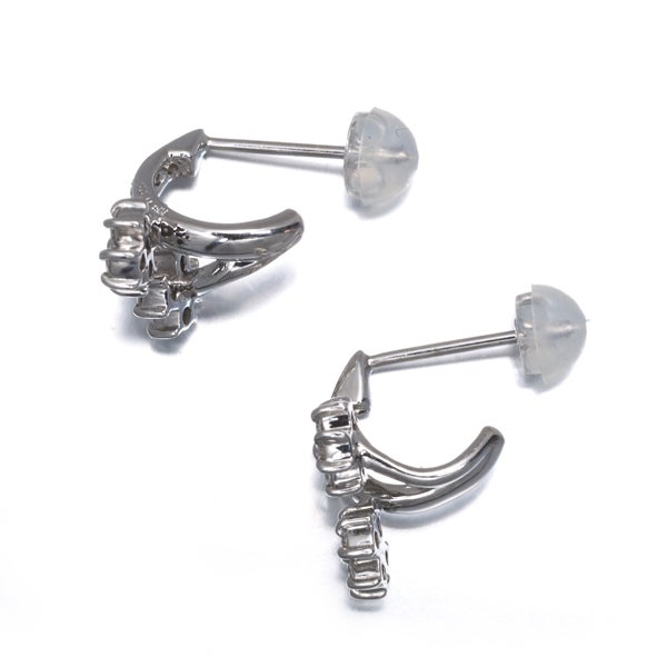 ダイヤ 0.25ct/0.25ct フラワー  ピアス K18WG 