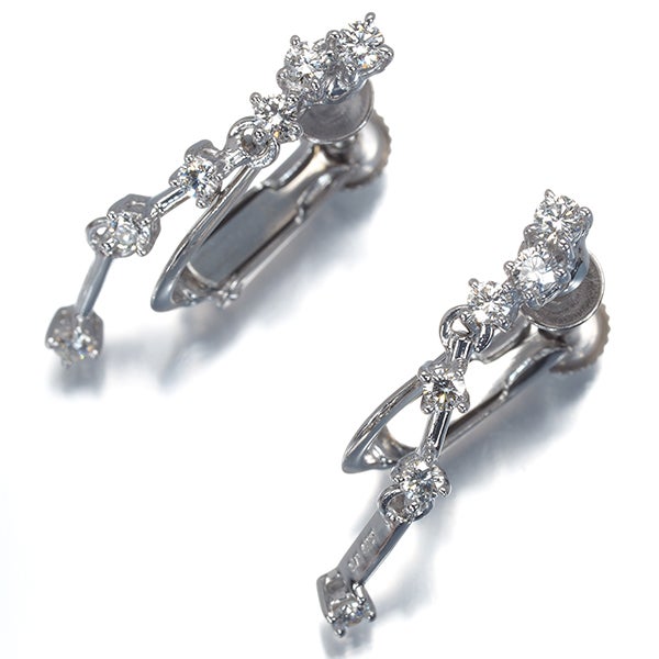 タサキ イヤリング ダイヤ 0.11ct/0.11ct   K18WG 