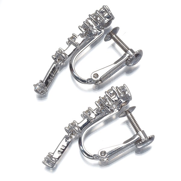 タサキ イヤリング ダイヤ 0.11ct/0.11ct   K18WG 