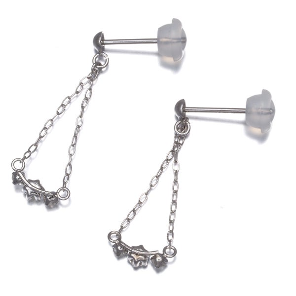 ダイヤ 0.09ct/0.09ct 3P  ピアス K18WG 
