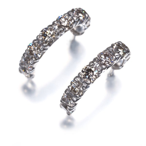ブラウンダイヤ 0.96ct/0.96ct フープ  ピアス Pt900 