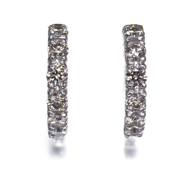 ブラウンダイヤ 0.96ct/0.96ct フープ  ピアス Pt900 